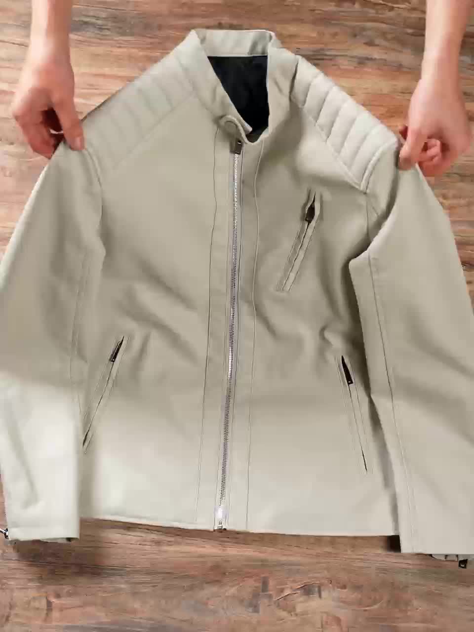 Gaspare | Elegante giacca di pelle con cerniera