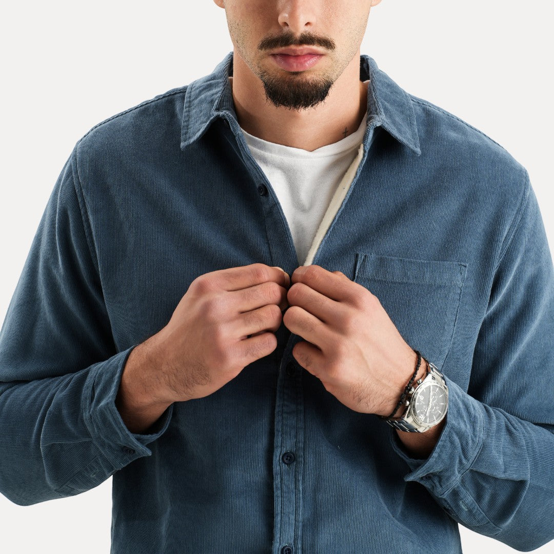 Emiliano | Camicia a manica lunga in velluto a coste