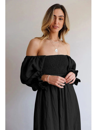 Ornella | Abito francese con maniche a balze