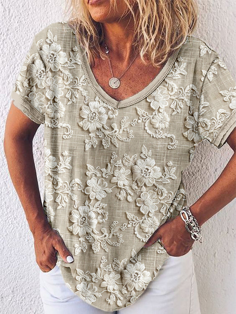 Renara | Top Floreale Stampato Rilassato con Motivo Elegante 1