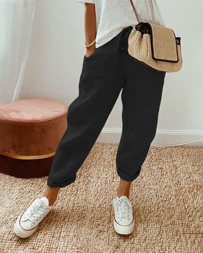 Nive | Pantaloni Eleganti Donna in Lino e Cotone Estivi 4