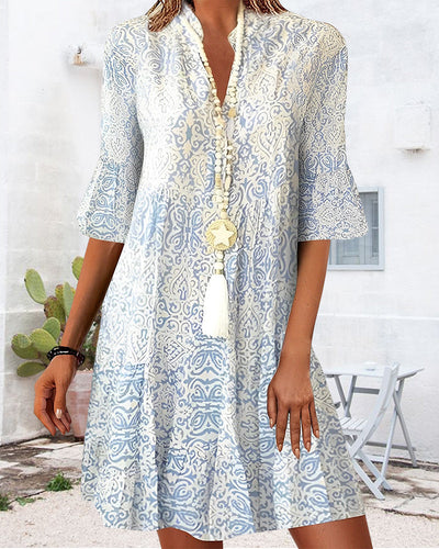 Abito Elegante Donna Kunigunde – Stampa Raffinata, Versatile Maxi Dress-2