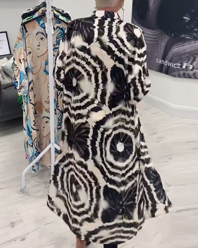 Bria | Cappotto lungo a contrasto retrò