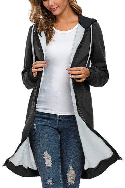 Lucia | Felpa con cappuccio con zip lunga