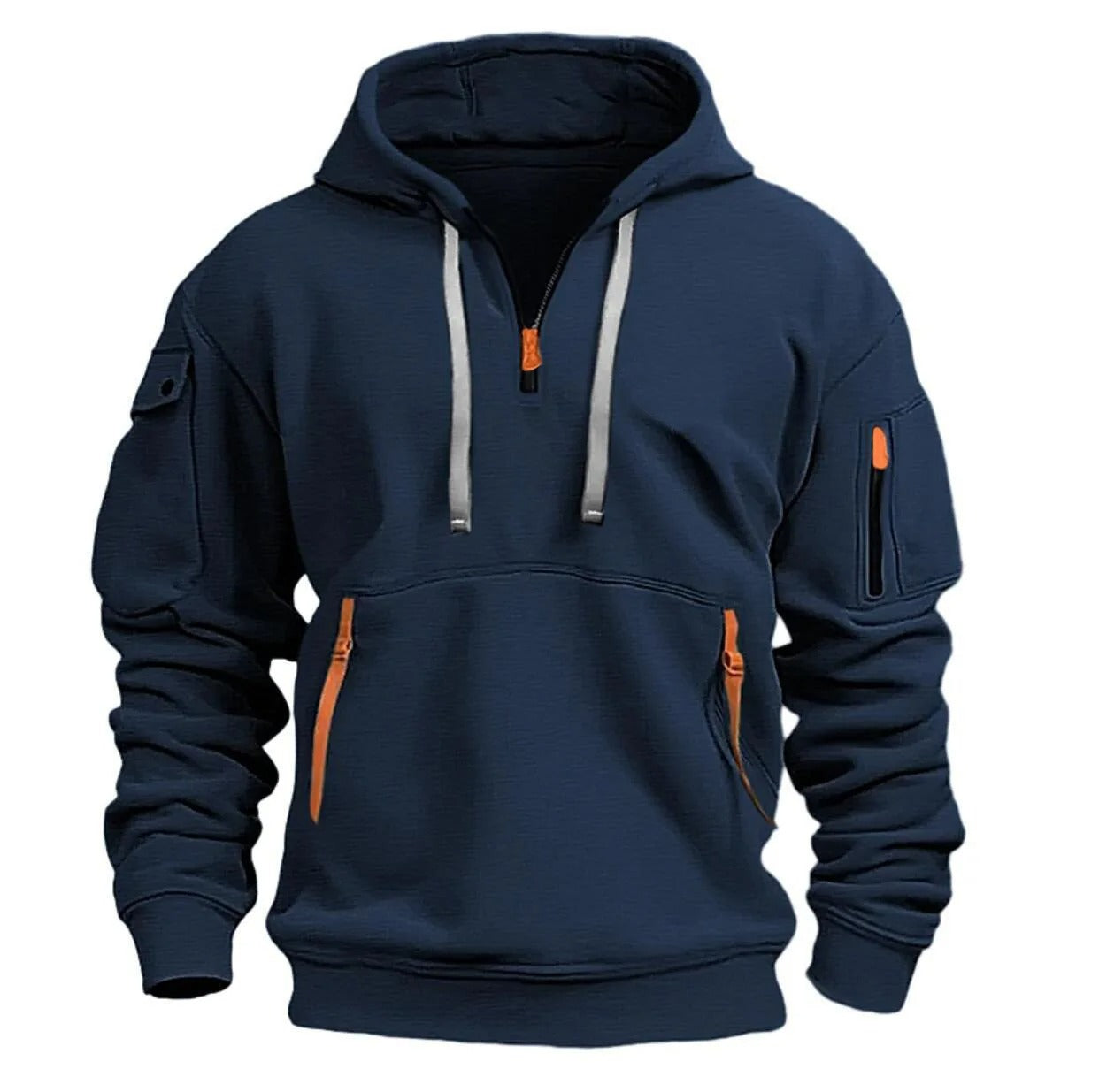 Adriano | Felpa con cappuccio e mezza zip