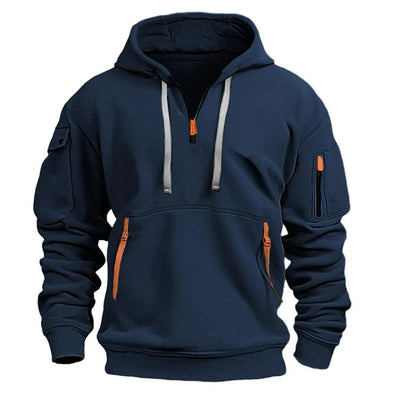 Adriano | Felpa con cappuccio e mezza zip