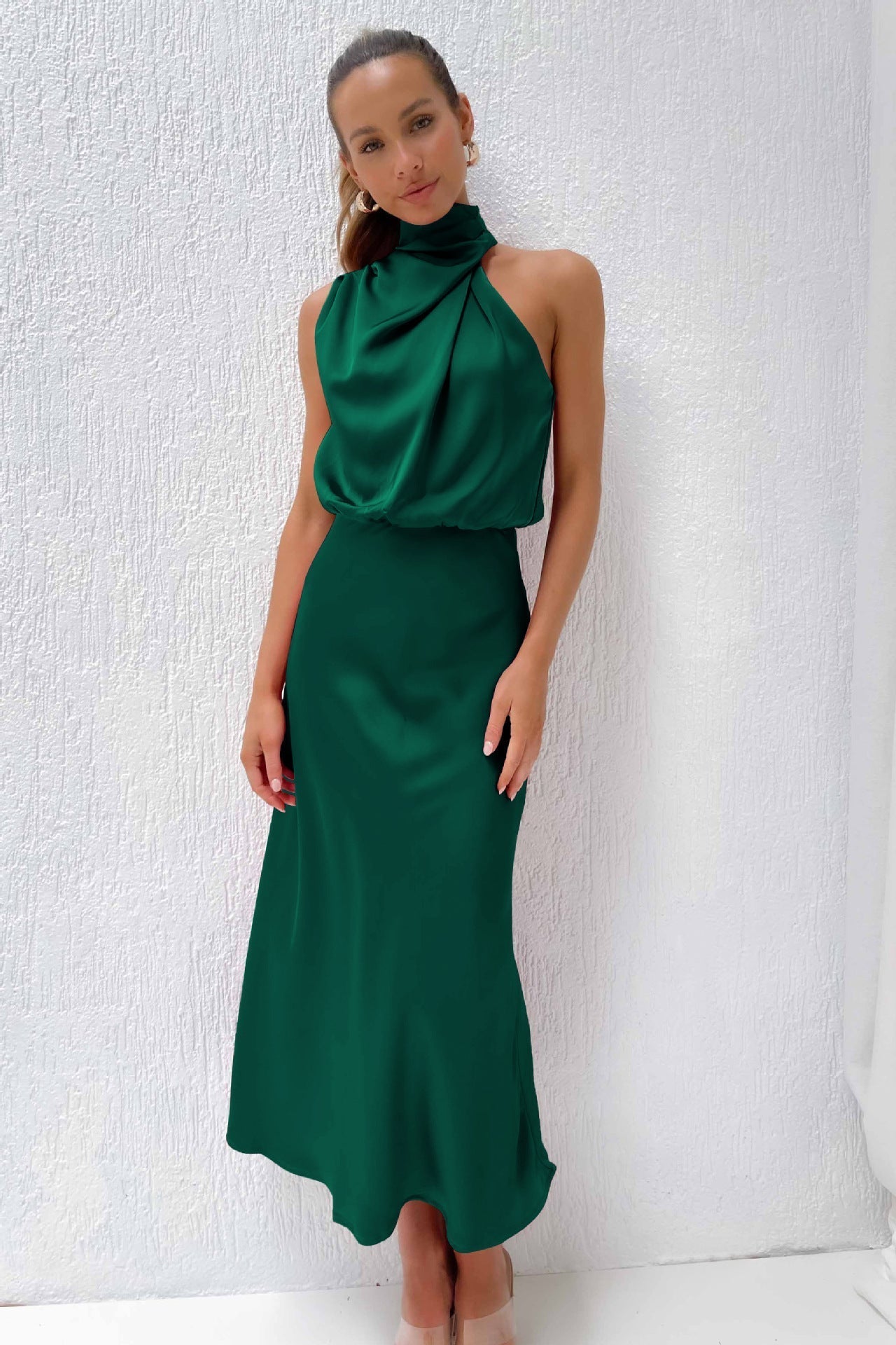 Aleina | Maxi abito con collo alto