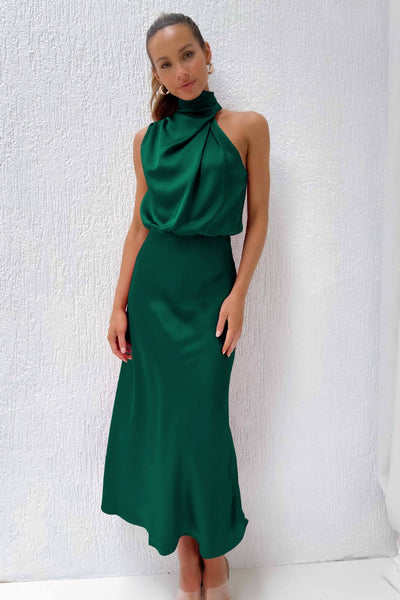 Aleina | Maxi abito con collo alto