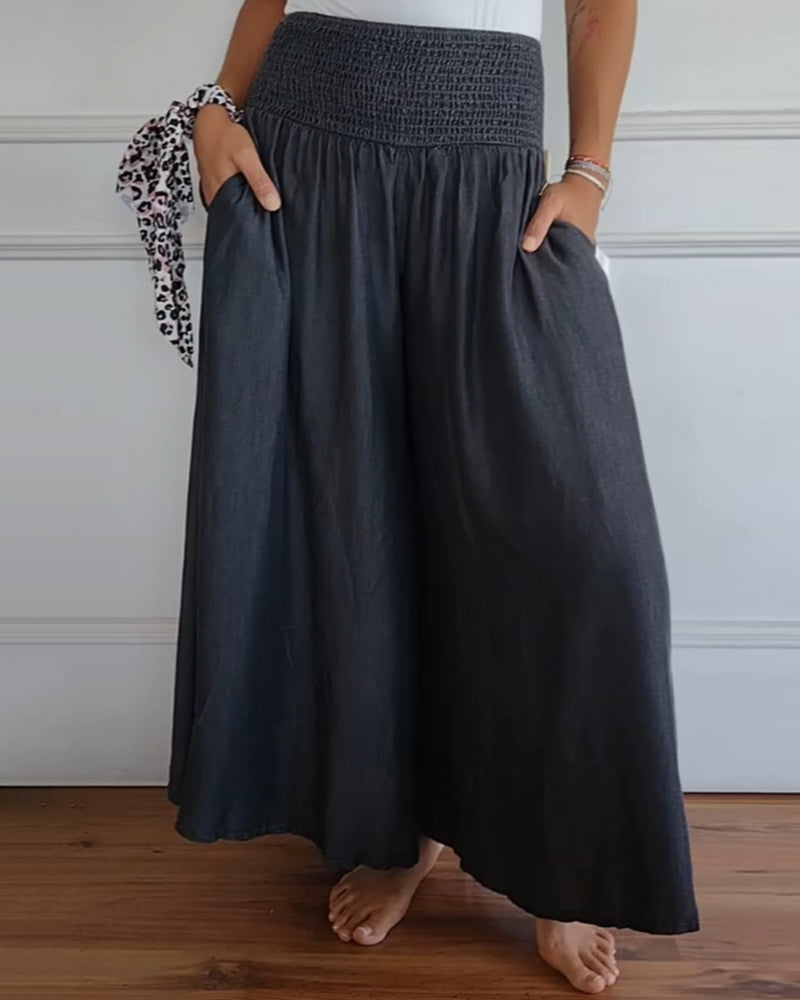 Rosa | Pantaloni larghi con elastico in vita