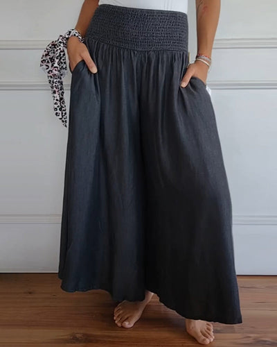 Rosa | Pantaloni larghi con elastico in vita