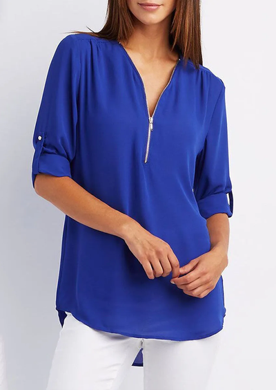 Kassidy Blusa Elegante Donna – Cerniera, Poliestere e Spandex-2