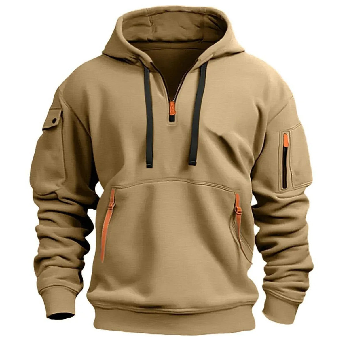 Adriano | Felpa con cappuccio e mezza zip