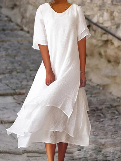 Cotonella | Abito Donna Elegante in Cotone e Lino per Giornate Calde 1