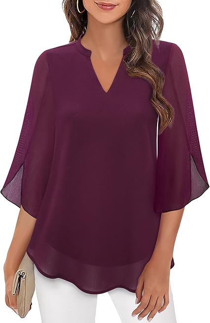 Variant image for Celeste | Camicetta Elegante a Maniche Split per Donna-6