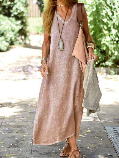 Lino Elegante | Maxi Dress Estivo in Lino Leggero e Versatile 3