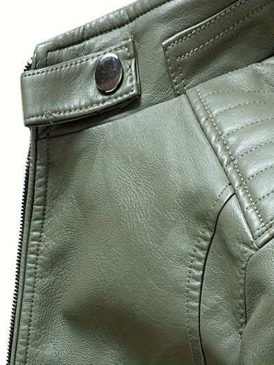Demetrio | Elegante giacca in pelle con tasche a zip