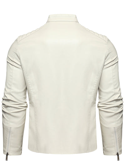 Gaspare | Elegante giacca di pelle con cerniera