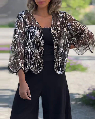 Idalia | Cappotto trasparente con paillettes