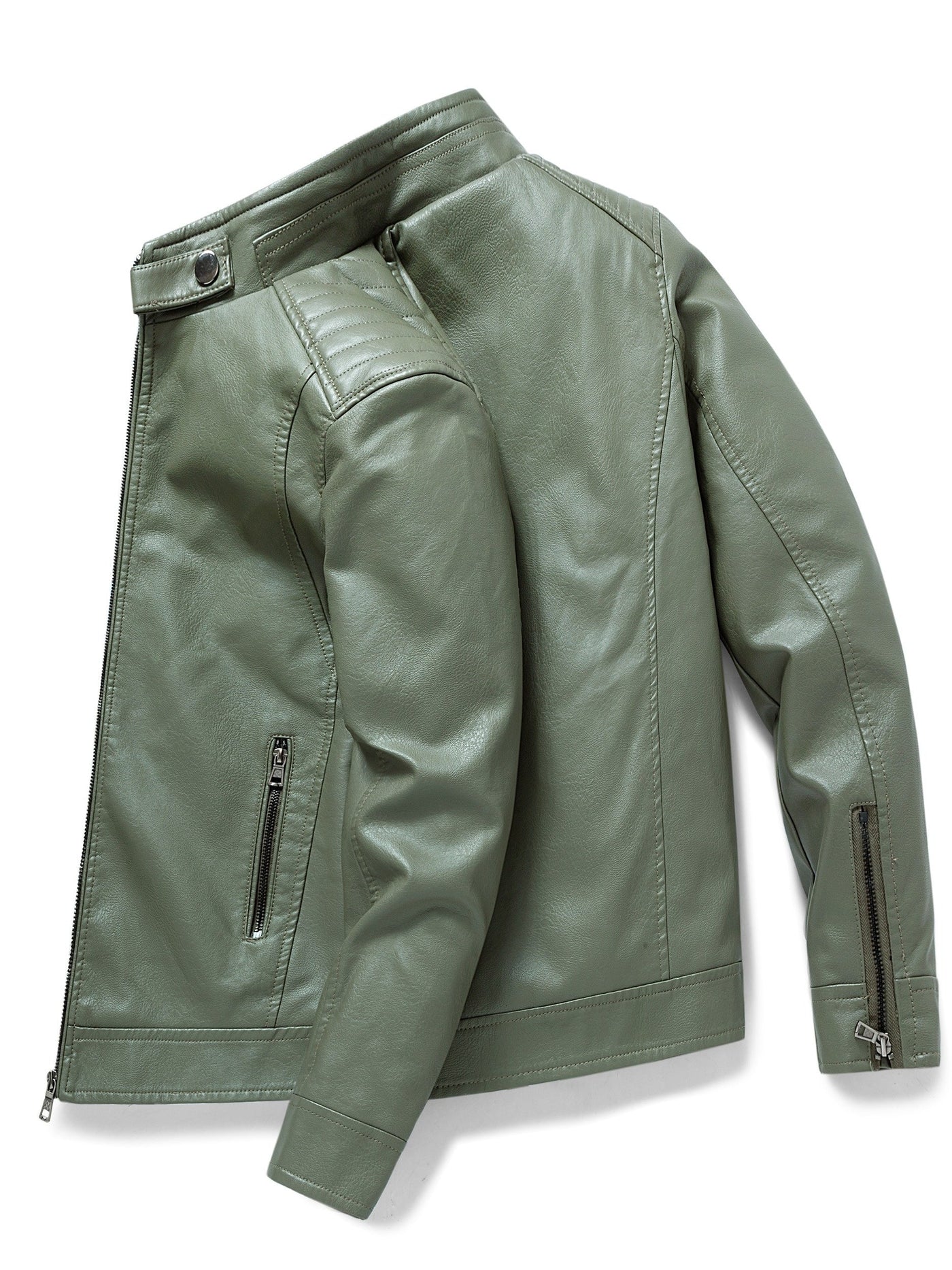 Demetrio | Elegante giacca in pelle con tasche a zip