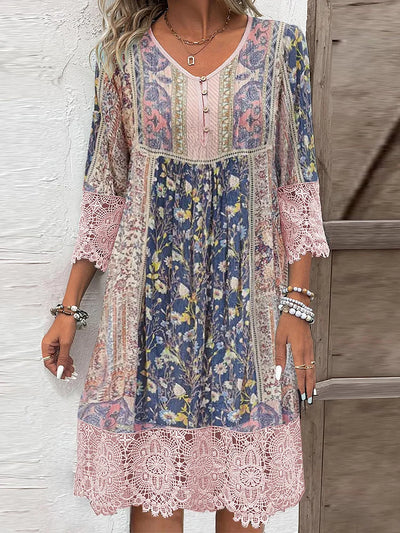 Laura | Abito midi in pizzo