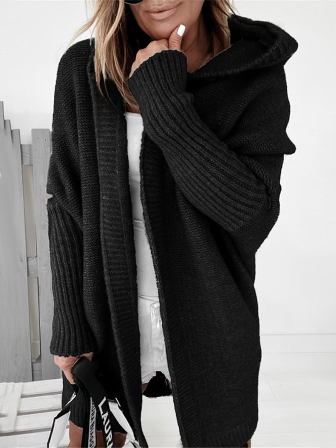 Antonella | Cardigan lungo con cappuccio
