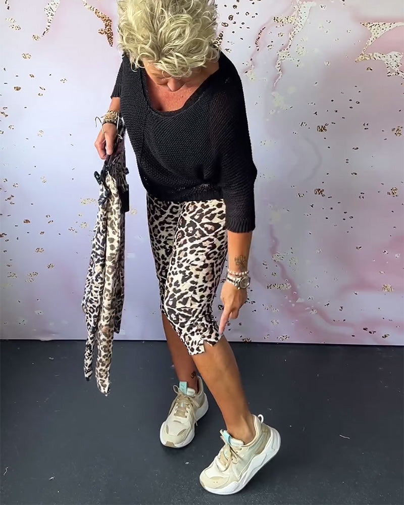 Elena | Pantaloni a pedale leopardati