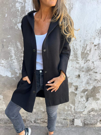 Marie | Cardigan con bottoni e cappuccio