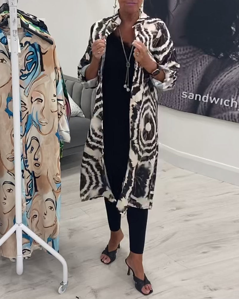 Bria | Cappotto lungo a contrasto retrò