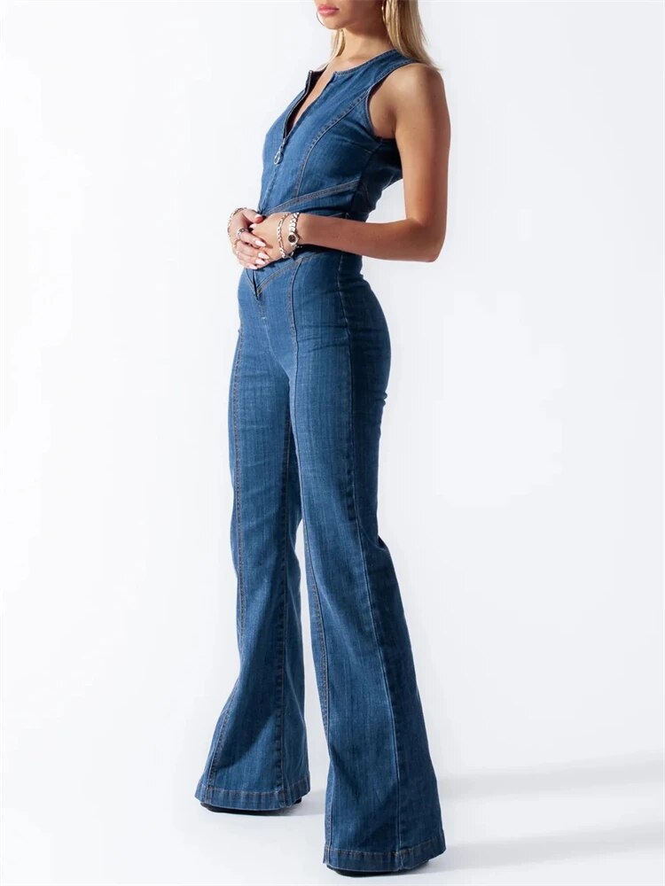 Lucy Jumpsuit Donna – Denim Retrò di Alta Qualità, Silhouette Lusinghiera-3
