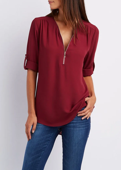 Kassidy Blusa Elegante Donna – Cerniera, Poliestere e Spandex-6