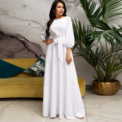 Maria | Abito Lungo Elegante per Cerimonia con Maniche Lunghe