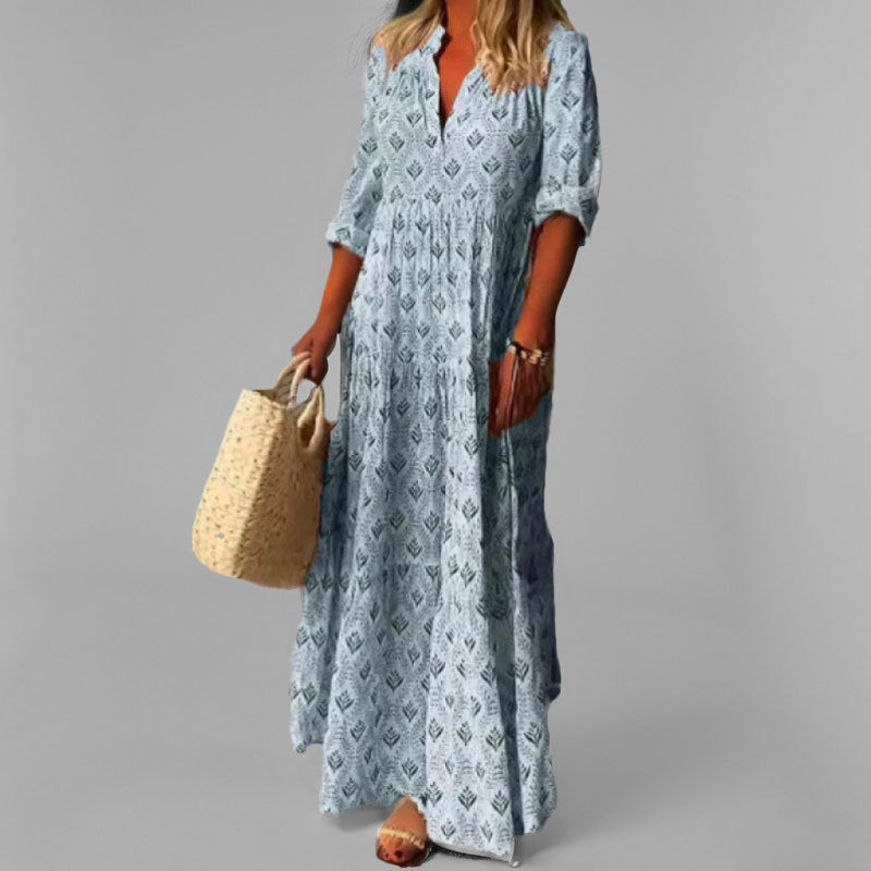 Alessia | Maxi abito in cotone leggero