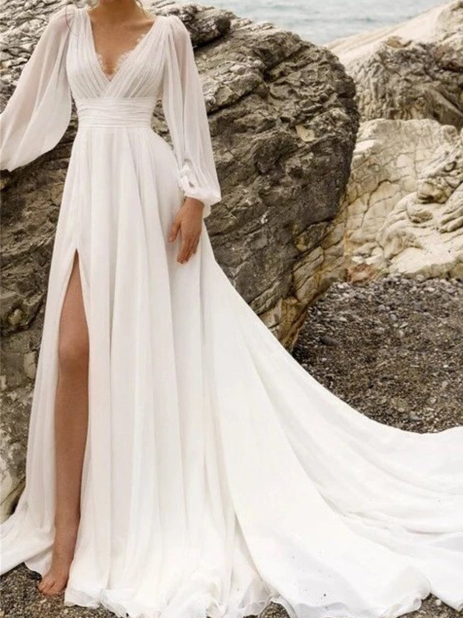 Zaira | Abito Boho Maxi con Maniche Lunghe
