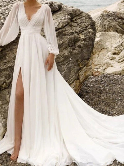 Zaira | Abito Boho Maxi con Maniche Lunghe