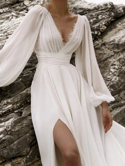 Zaira | Abito Boho Maxi con Maniche Lunghe