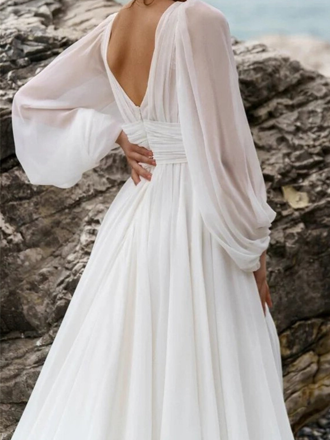 Zaira | Abito Boho Maxi con Maniche Lunghe