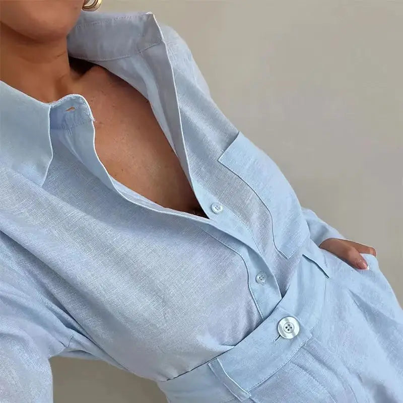 Dalia | Set Estivo a Maniche Lunghe con Pantaloni Corti-5