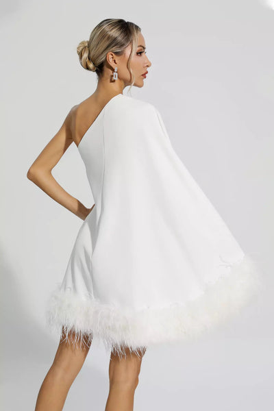 Ailani | Mini festliches Kleid mit Federn