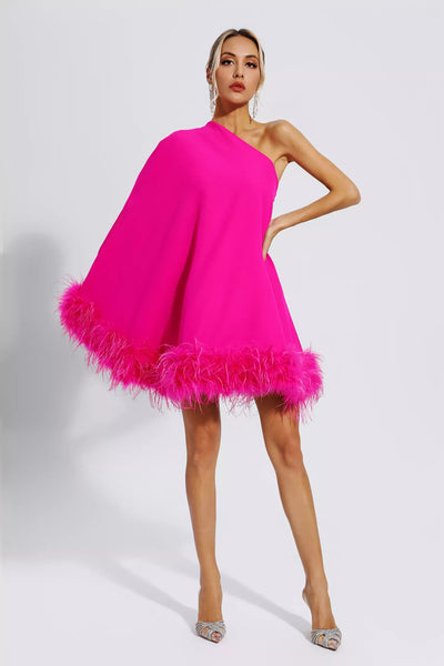 Ailani | Mini festliches Kleid mit Federn