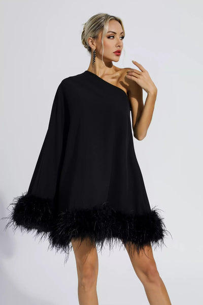 Ailani | Mini festliches Kleid mit Federn