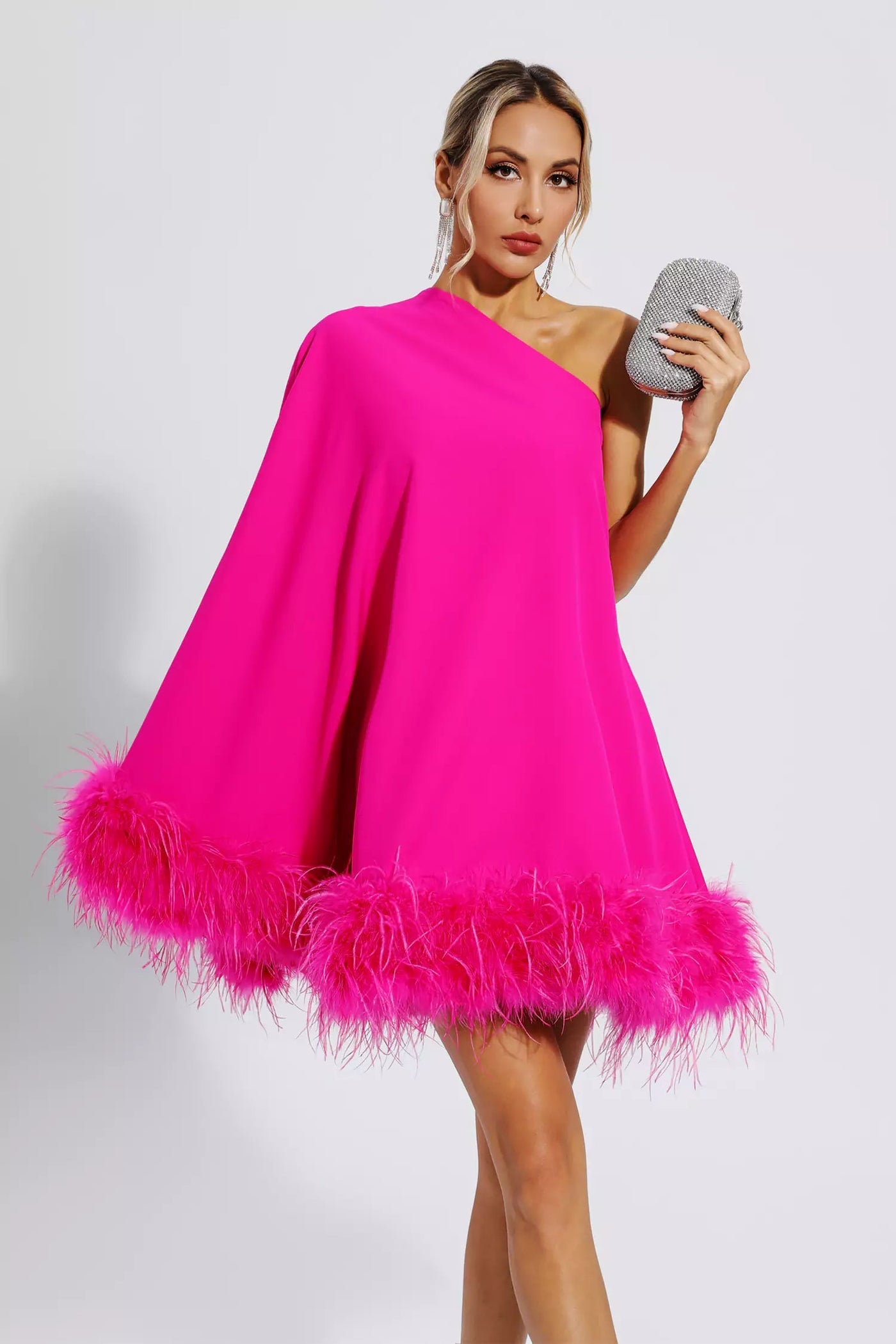 Ailani | Mini festliches Kleid mit Federn