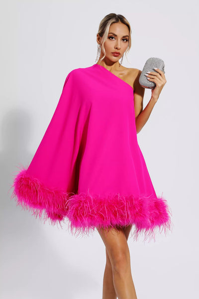 Ailani | Mini festliches Kleid mit Federn