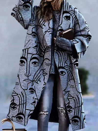 Beata  | Elegante cappotto lungo con collo con revers