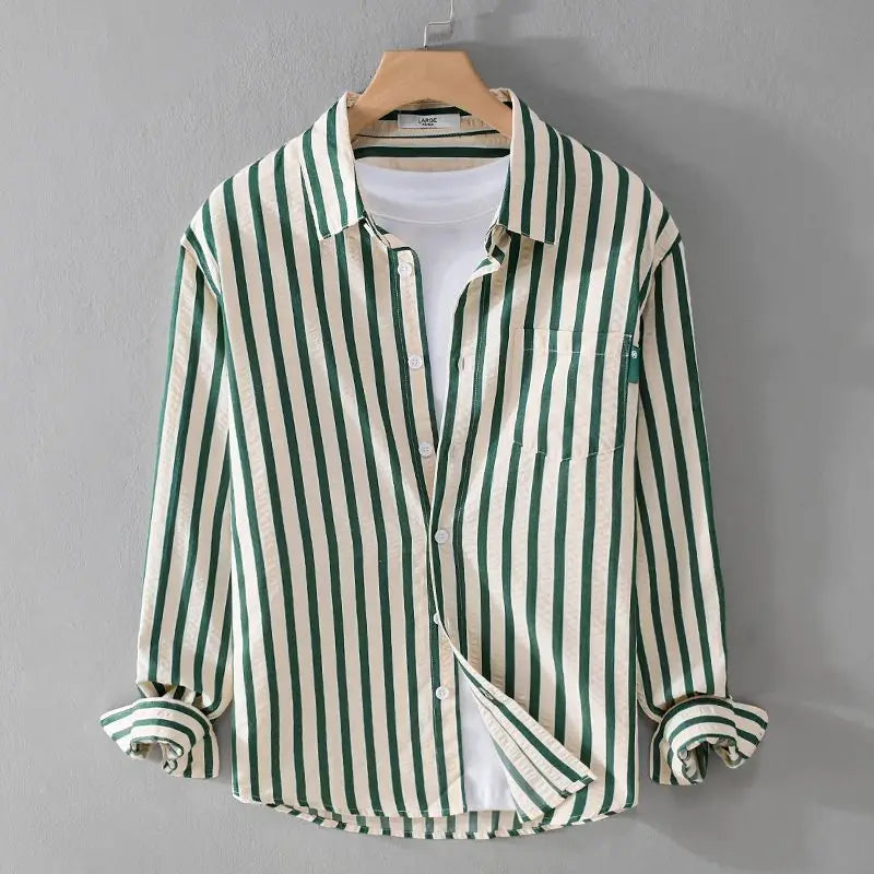 Alfie | Camicia estiva a bottone a strisce verticali 2