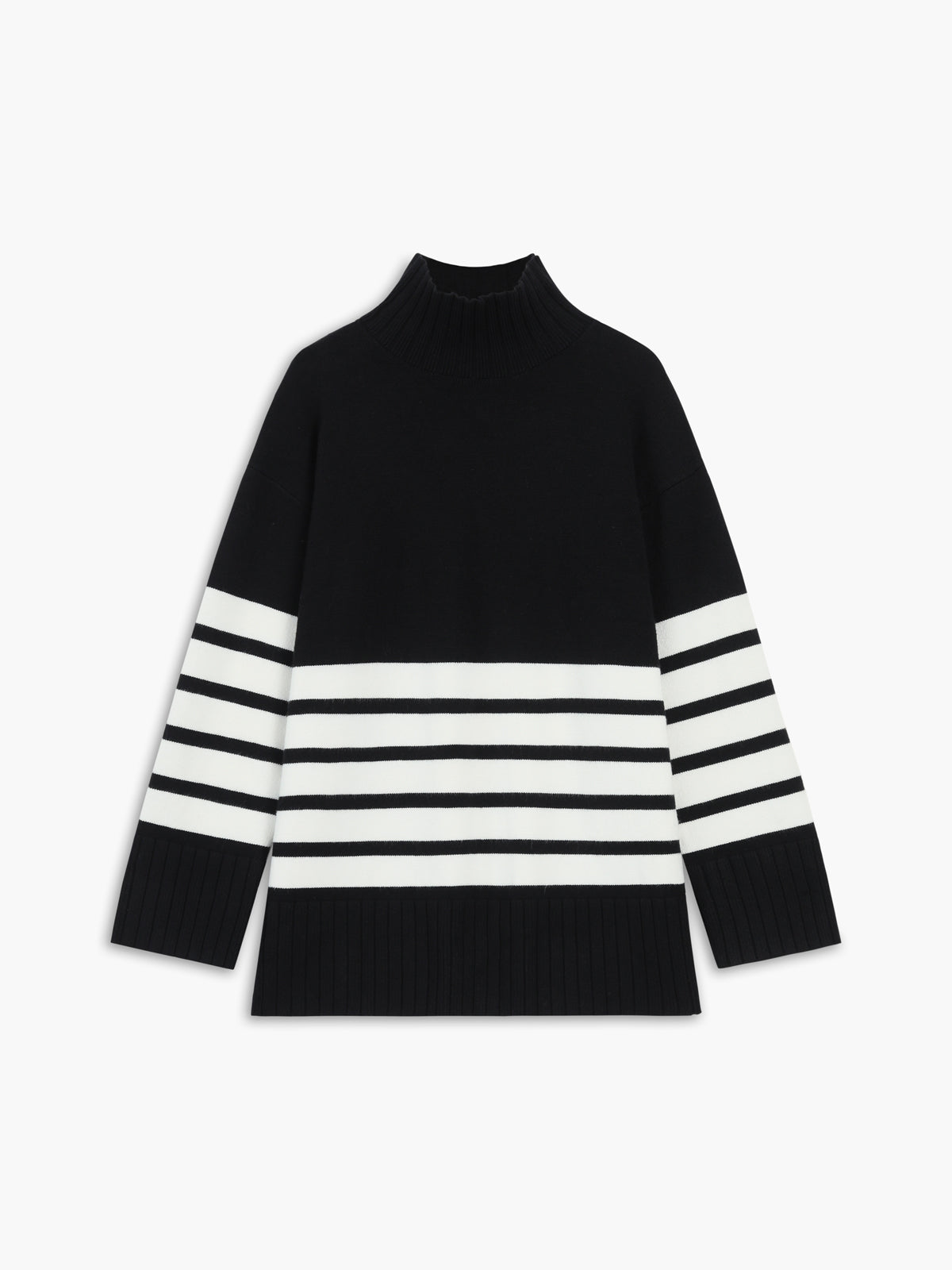 Elenia | Maglione a righe con scollo a gobba