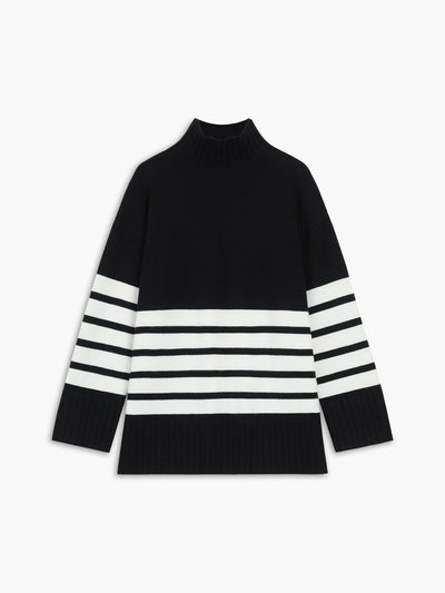 Elenia | Maglione a righe con scollo a gobba