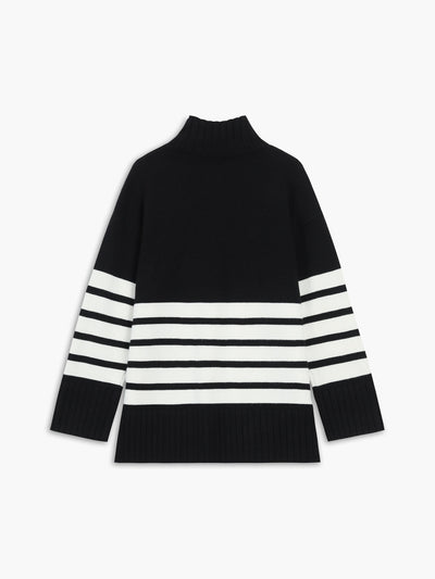 Elenia | Maglione a righe con scollo a gobba