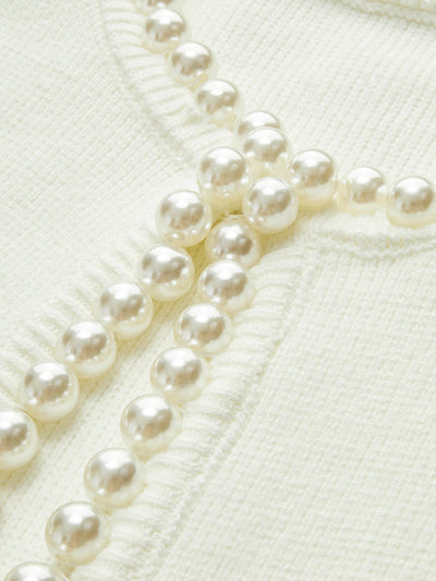 Elecia | Cardigan à ourlet déchiré bordé de perles