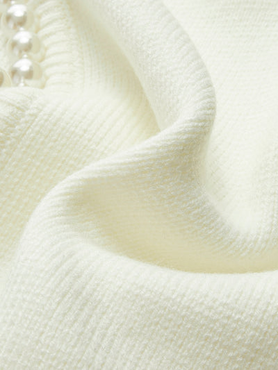 Elecia | Cardigan à ourlet déchiré bordé de perles