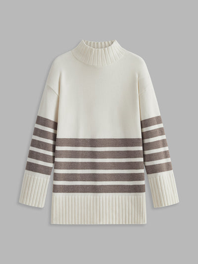 Elenia | Maglione a righe con scollo a gobba